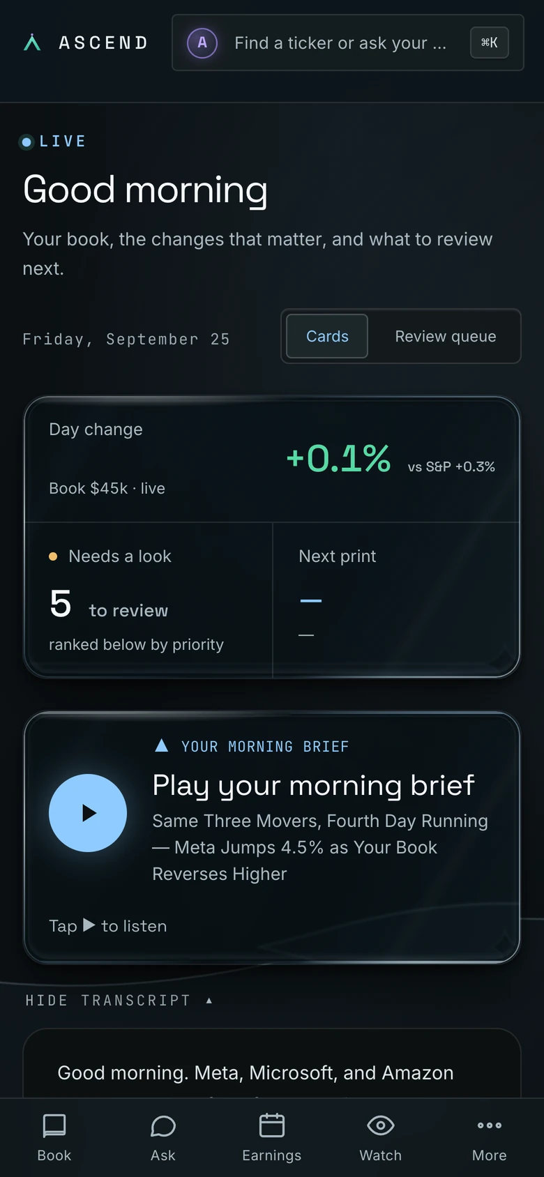 The Ascend morning brief on iPhone